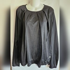 Sweaty Betty Charcoal Long Sleeve Draped Active Top NWT Size XL